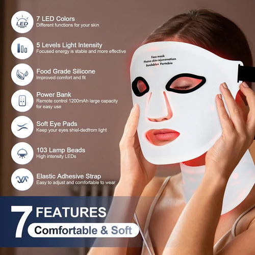 Silicone LED Mask with Neck