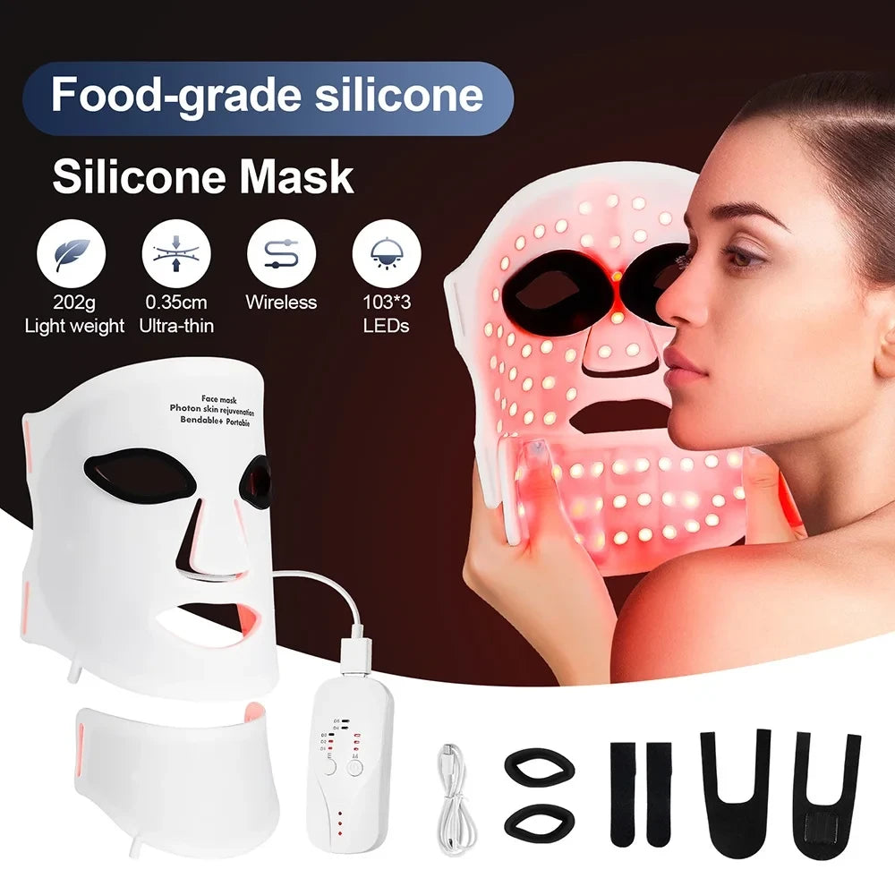Silicone LED Mask with Neck