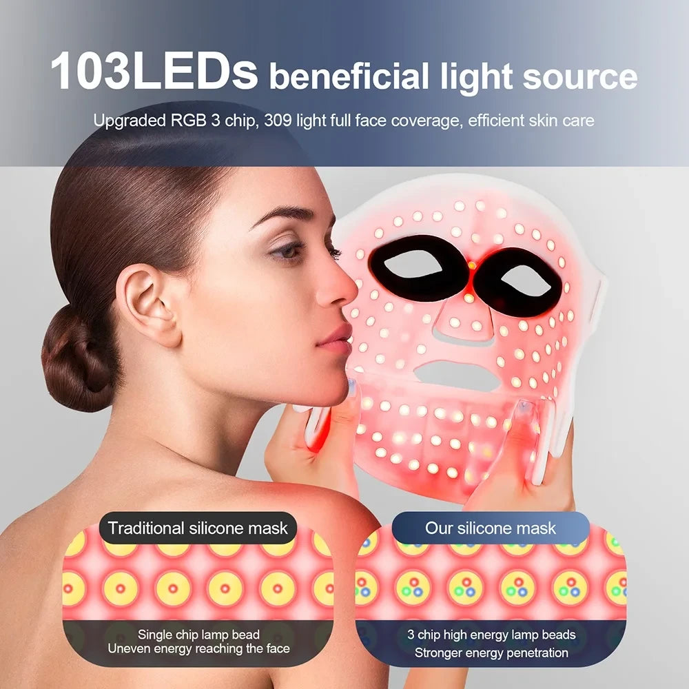 Silicone LED Mask with Neck