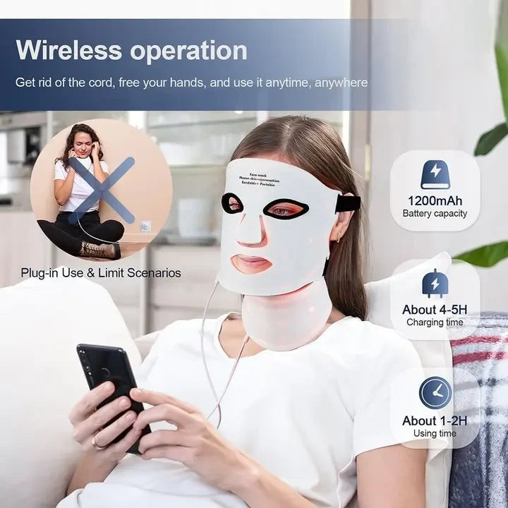 Silicone LED Mask with Neck